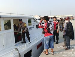 Polsek Kawasan Sunda Kelapa Polres Priok, Laksanakan Pengamanan Wisata Kepulauan Seribu di Dermaga Kali Adem