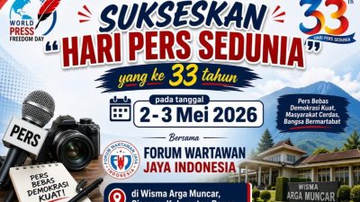 Kibarkan Kebebasan Pers, FWJ Indonesia Bersama WPO Akan Gelar Hari Pers Sedunia